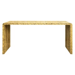 Karl Springer Natural Python Waterfall Console Table, 1970s