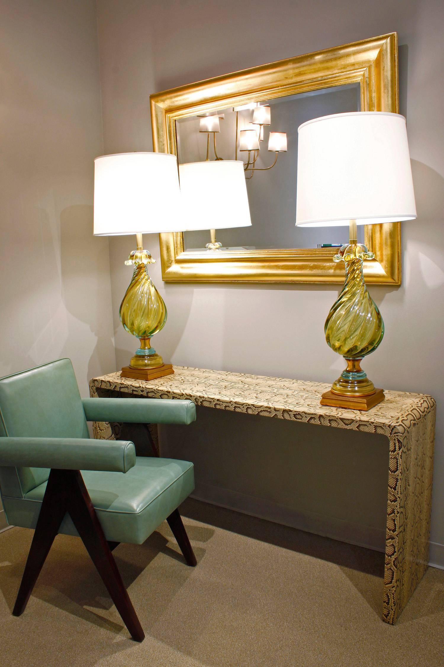 Hand-Crafted Karl Springer Natural Python Waterfall Console Table, 1970s