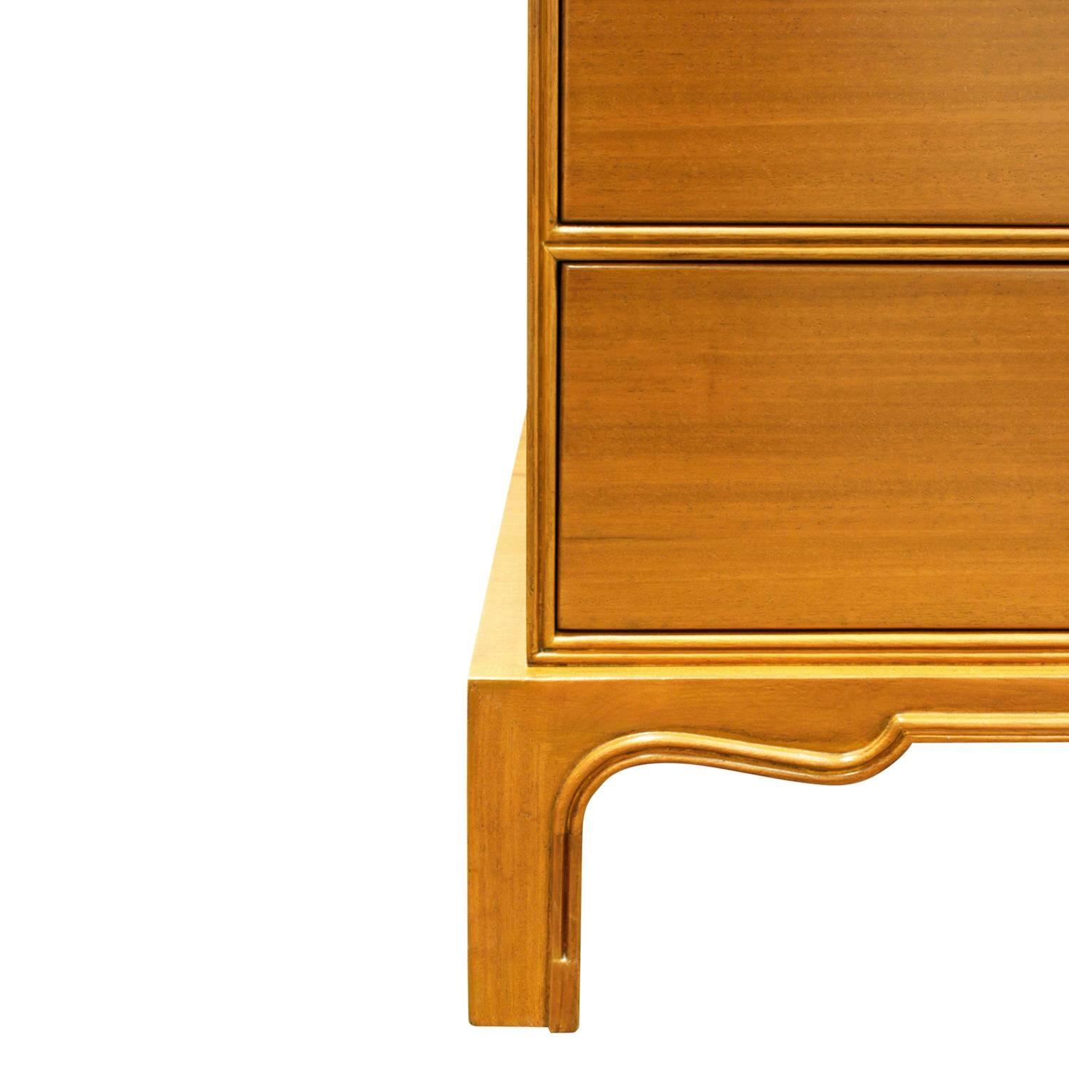 Tommi Parzinger Chest of Drawers with Brass Pulls, 1940s In Excellent Condition In New York, NY