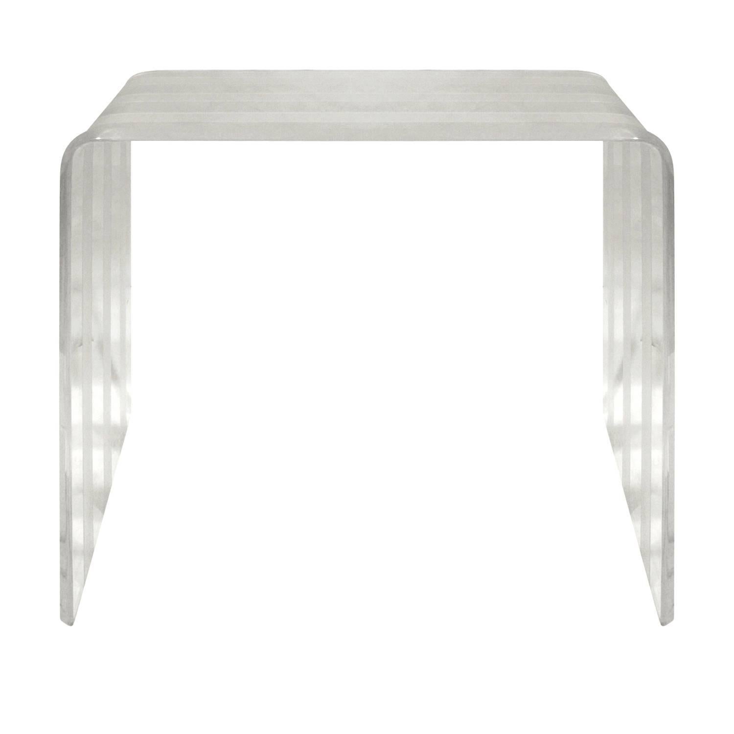American Set of Three Chic Lucite Nesting Tables, 1970s