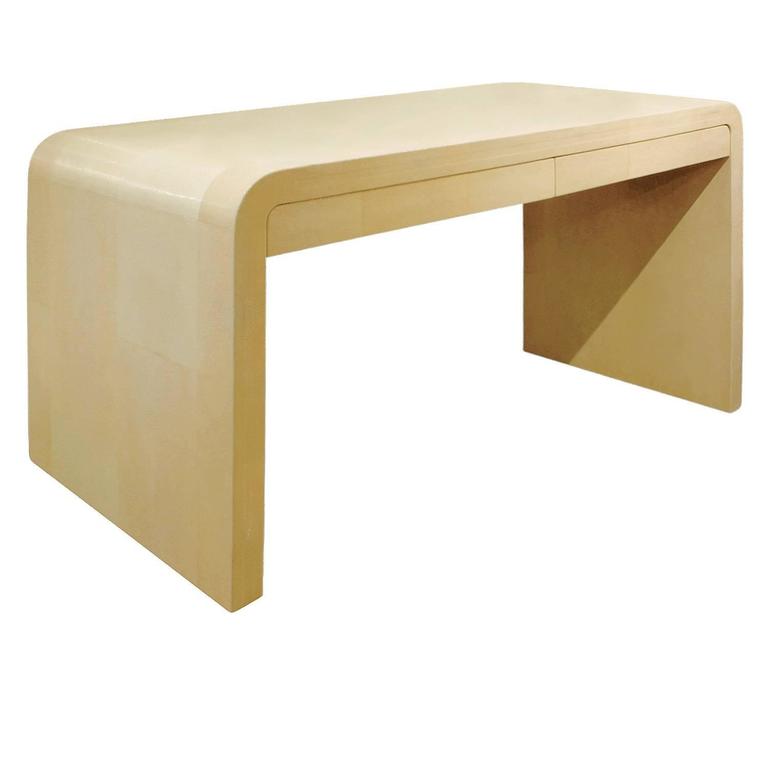 Karl Springer Ivory Shagreen Waterfall Style Desk 1970s At 1stdibs