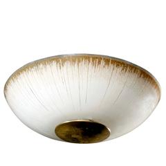 Gerald Thurston Ceiling Fixture with Textured Glass, 1960s