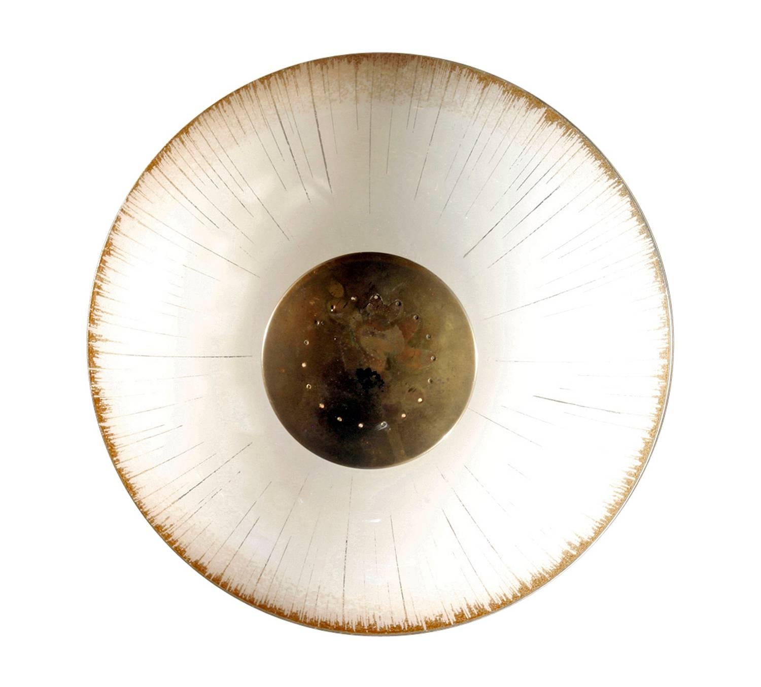 Mid-Century Modern Gerald Thurston Ceiling Fixture with Textured Glass, 1960s
