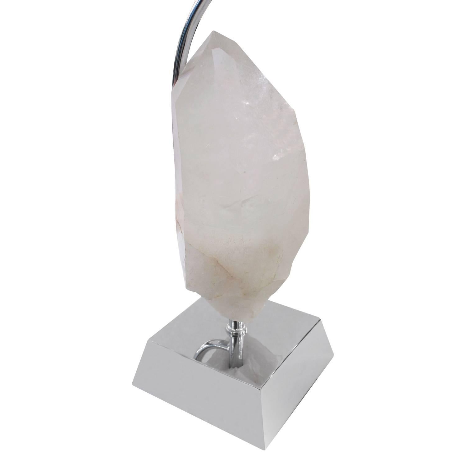Modern Karl Springer Quartz Crystal Table Lamp, 1970s