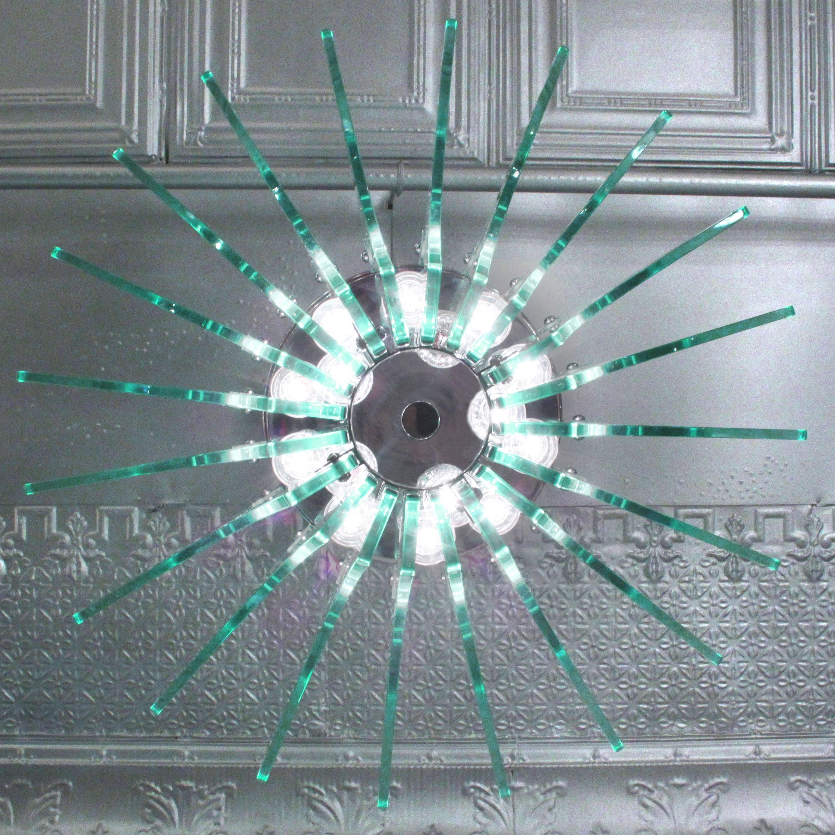 Mid-Century Modern Fontana Arte Radial Glass Fixture 1960s 