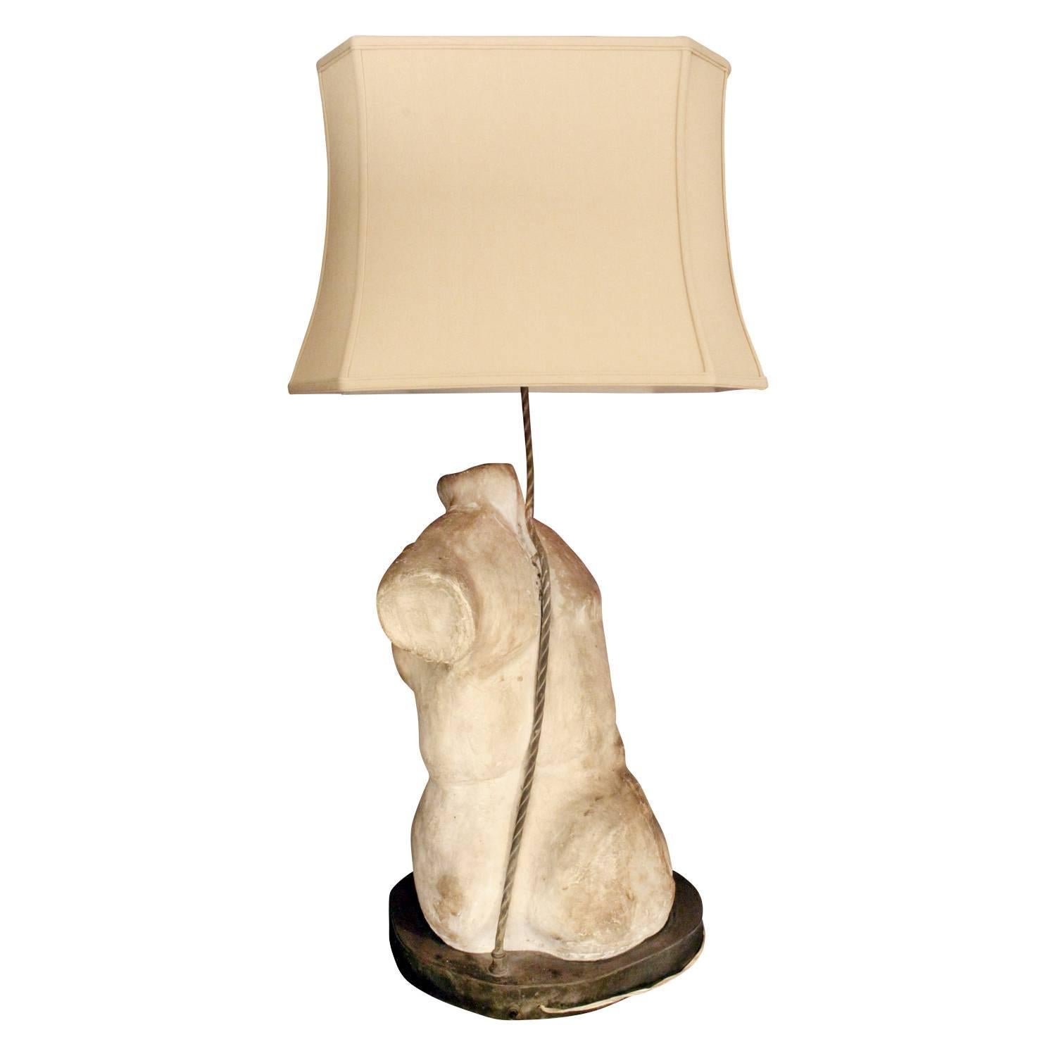 Modern Philip & Kelvin Laverne One of a Kind Torso Table Lamps, circa 1970