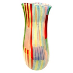 Anzolo Fuga Rare "Bandiere" Vase with Multi-Color Rods, 1955-1958