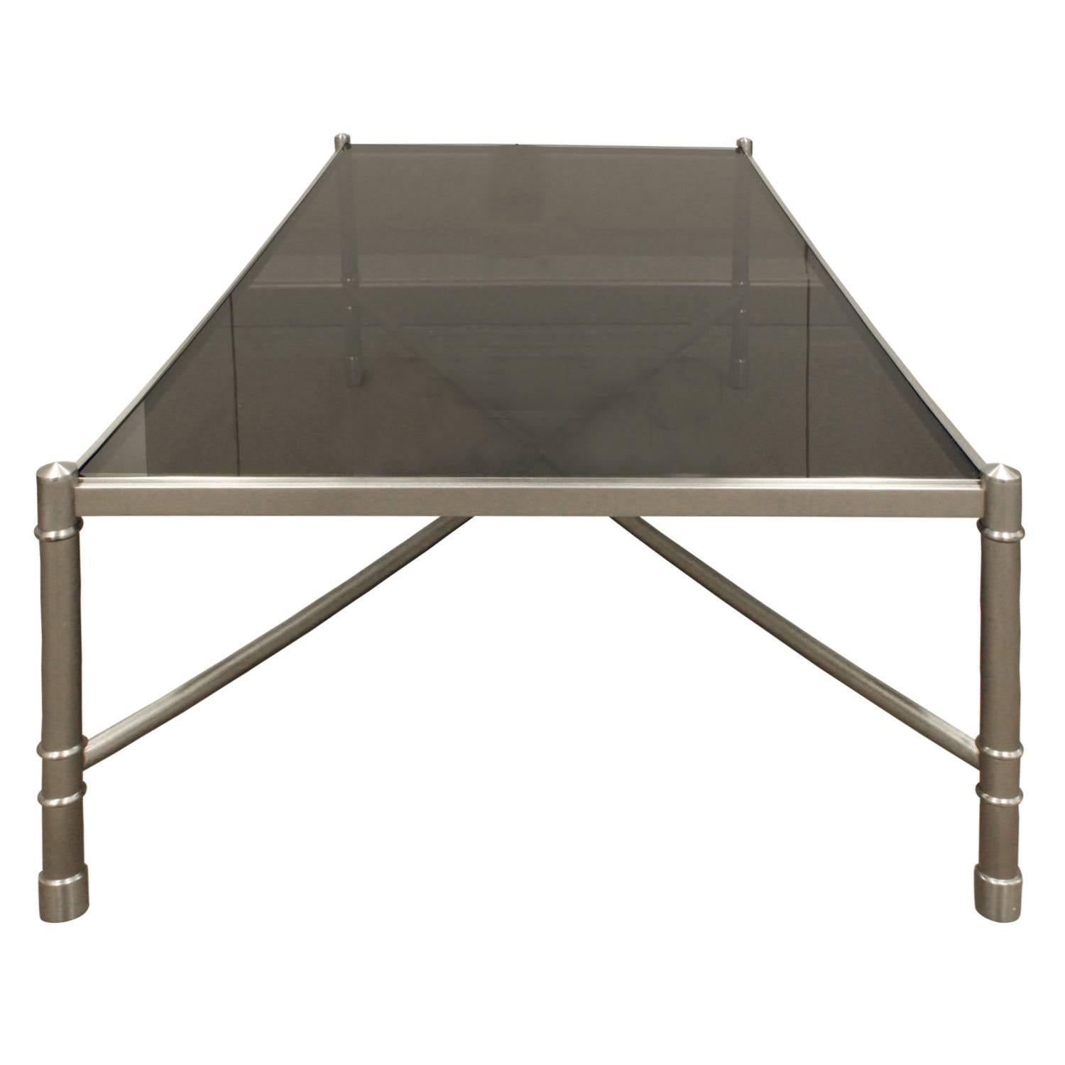 Modern Solid Pewter Coffee Table in the Manner of Karl Springer 2002