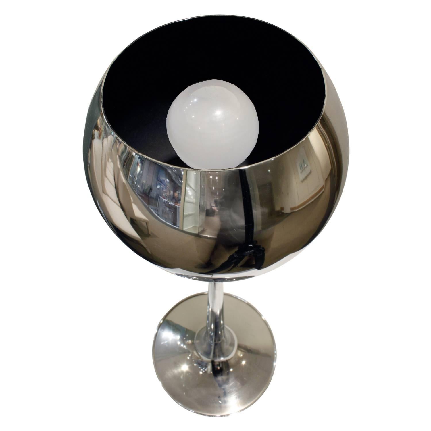 American Pair of Chrome Table Lamps with Magnetized Spheres, 1960s For Sale
