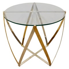 John Vesey Brass and Brushed Aluminum End Table 1970s