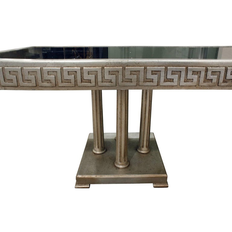 James Mont Large Coffee Table in White Gold Leaf, 1950s For Sale at 1stDibs