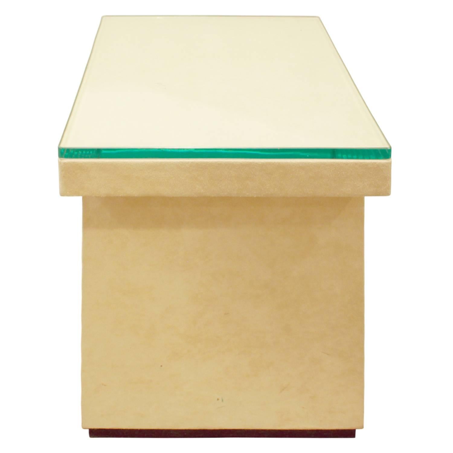 American T-Style Occasional Table in Ultrasuede, 1970s