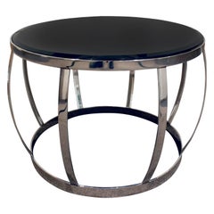 Karl Springer Rare "Onyx Coffee Table" in Polished Stainless Steel, 1983