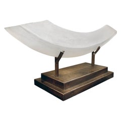 Karl Springer Impressive Scavo Glass Sculpture, 1980s (Signed)