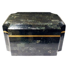 Karl Springer Meticulously Crafted Lidded Box with Shagreen Interior, 1980s