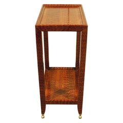 Karl Springer Exceptionally Crafted Telephone Table in Cobra Skin, 2002