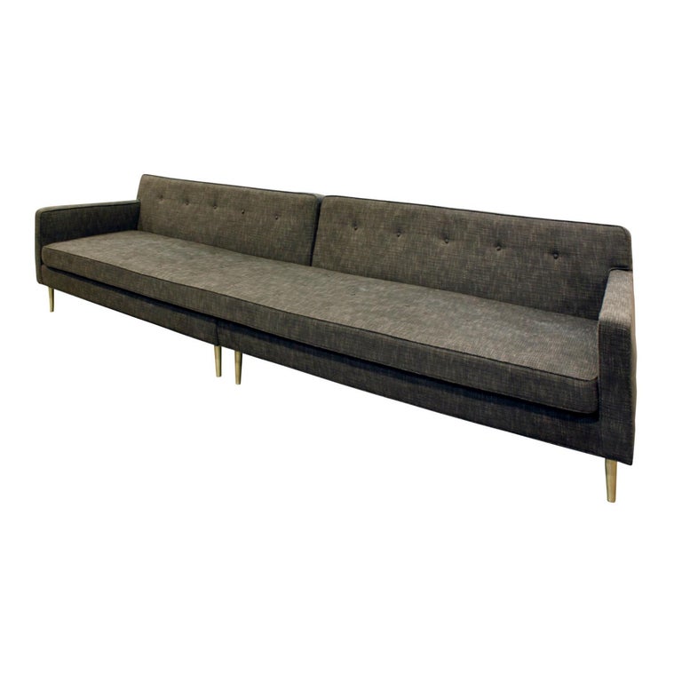 Edward Wormley Clean Line Sofa With Conical Br Legs 1951 For Clean Line Sofa Model No 5125 With Conical Br Legs By Edward Wormley For