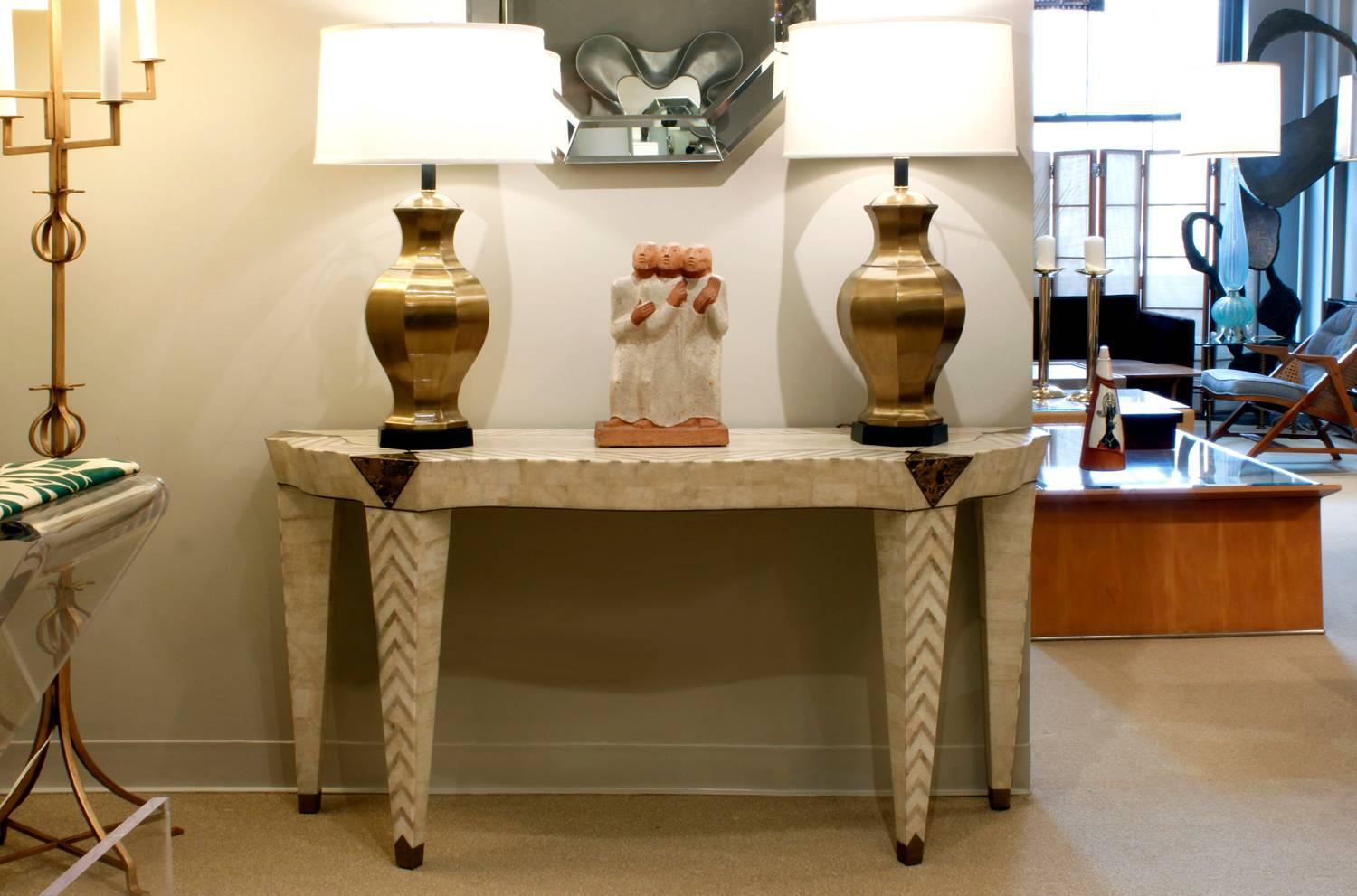 Philippine Exquisite Console Table in Tessellated Marble by Merle Edelman for Casa Bique