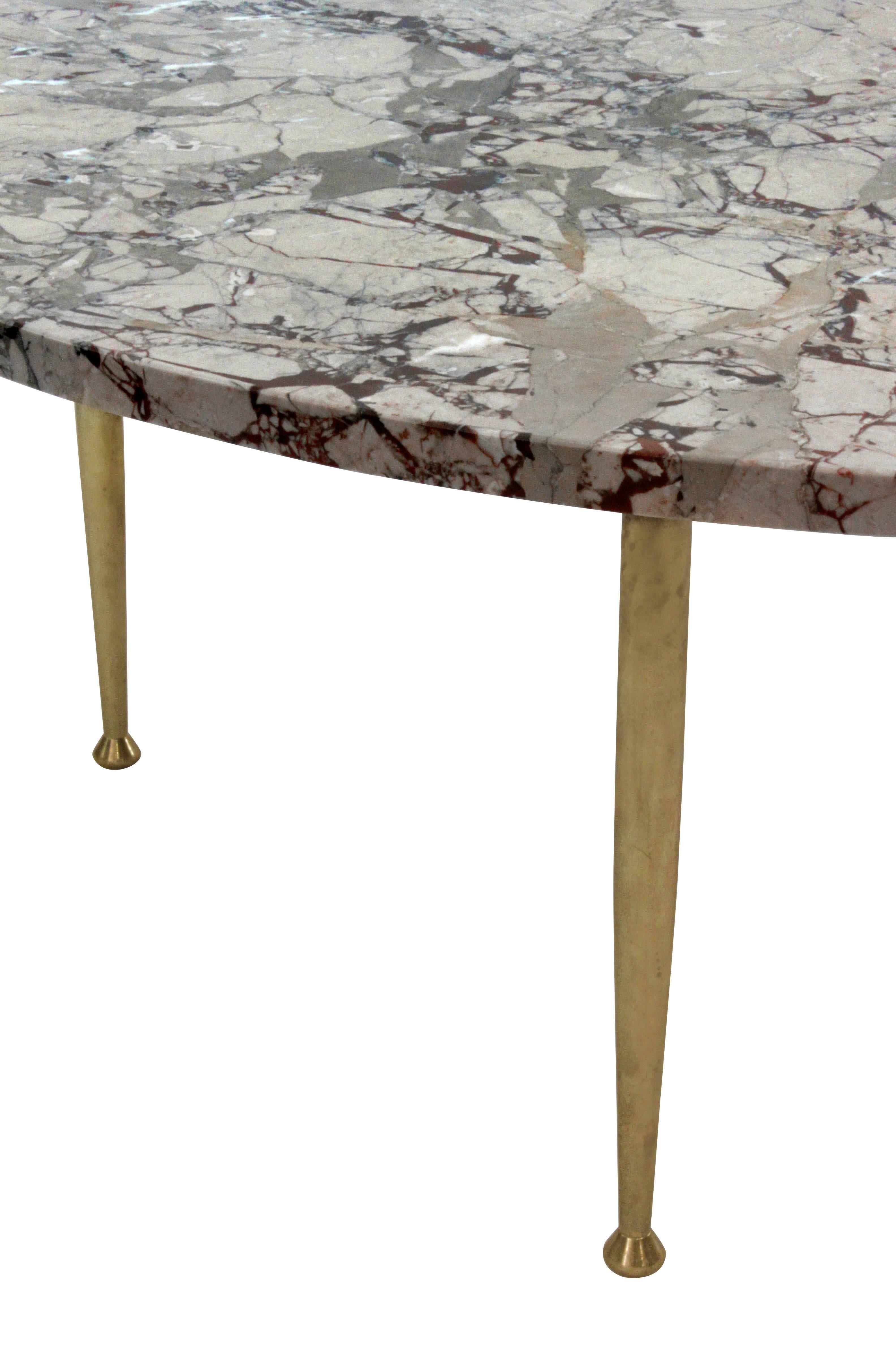 marble coffee table with brass legs