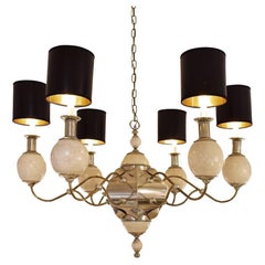 Retro Large Rare J. Anthony Redmile Chandelier with Mounted Ostrich Eggs 1970s