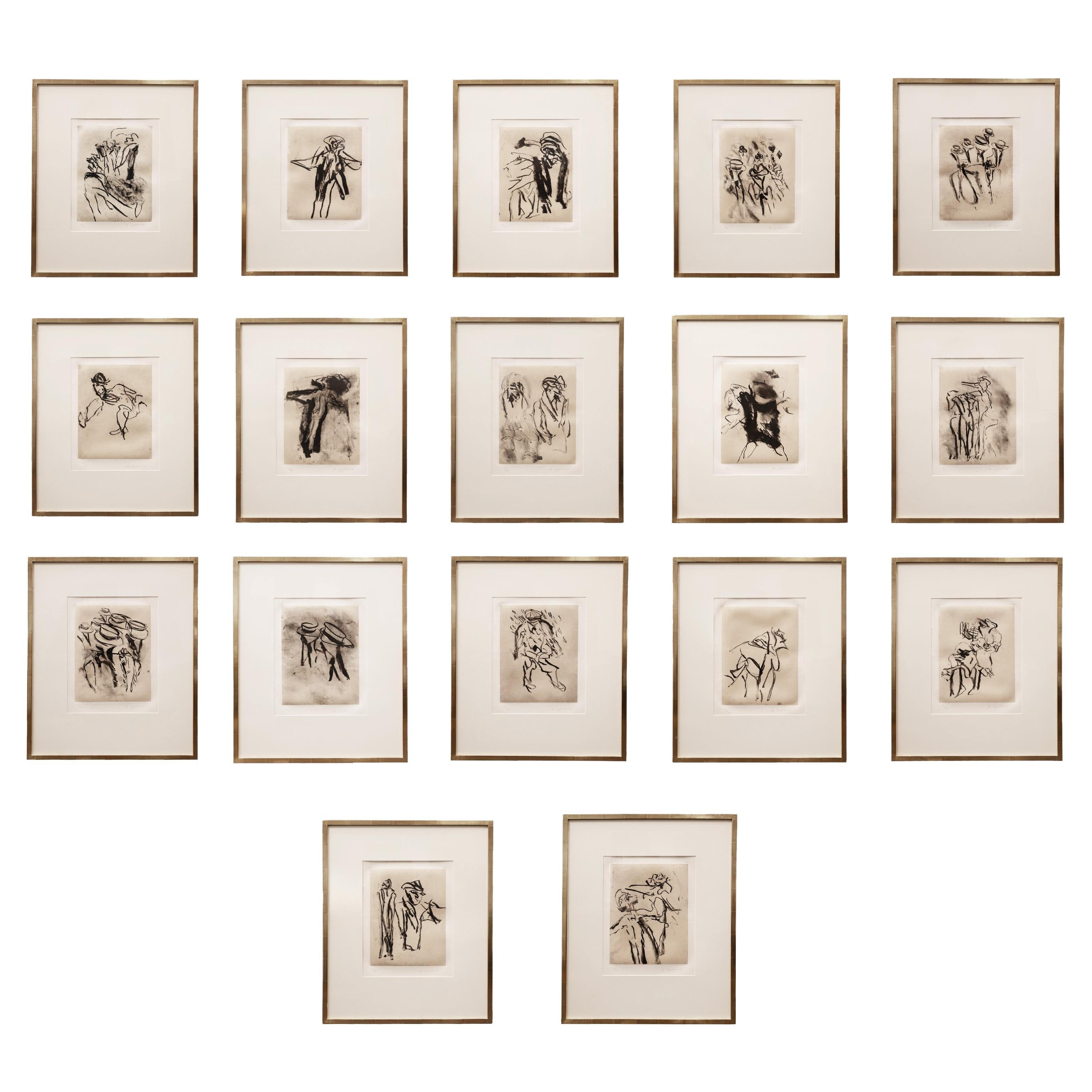Willem De Kooning, kompletter Satz von 17 Lithografien, alle signiert und nummeriert 1988 im Angebot