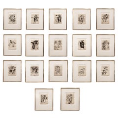 Vintage Willem De Kooning Complete Set of 17 Lithographs Each Signed and Numbered 1988