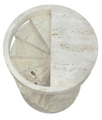 End Table with Stepped Travertine Design by Francesco Acitelli