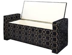Karl Springer Upholstered Bench with Storage