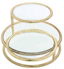 Kinetic Brass Coffee Table with Swiveling Glass Table Tops