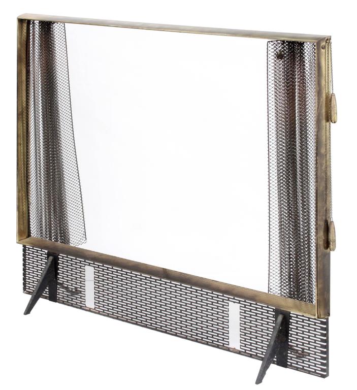 Wrought Iron and Brass Fireplace Set by Donald Deskey at 1stDibs