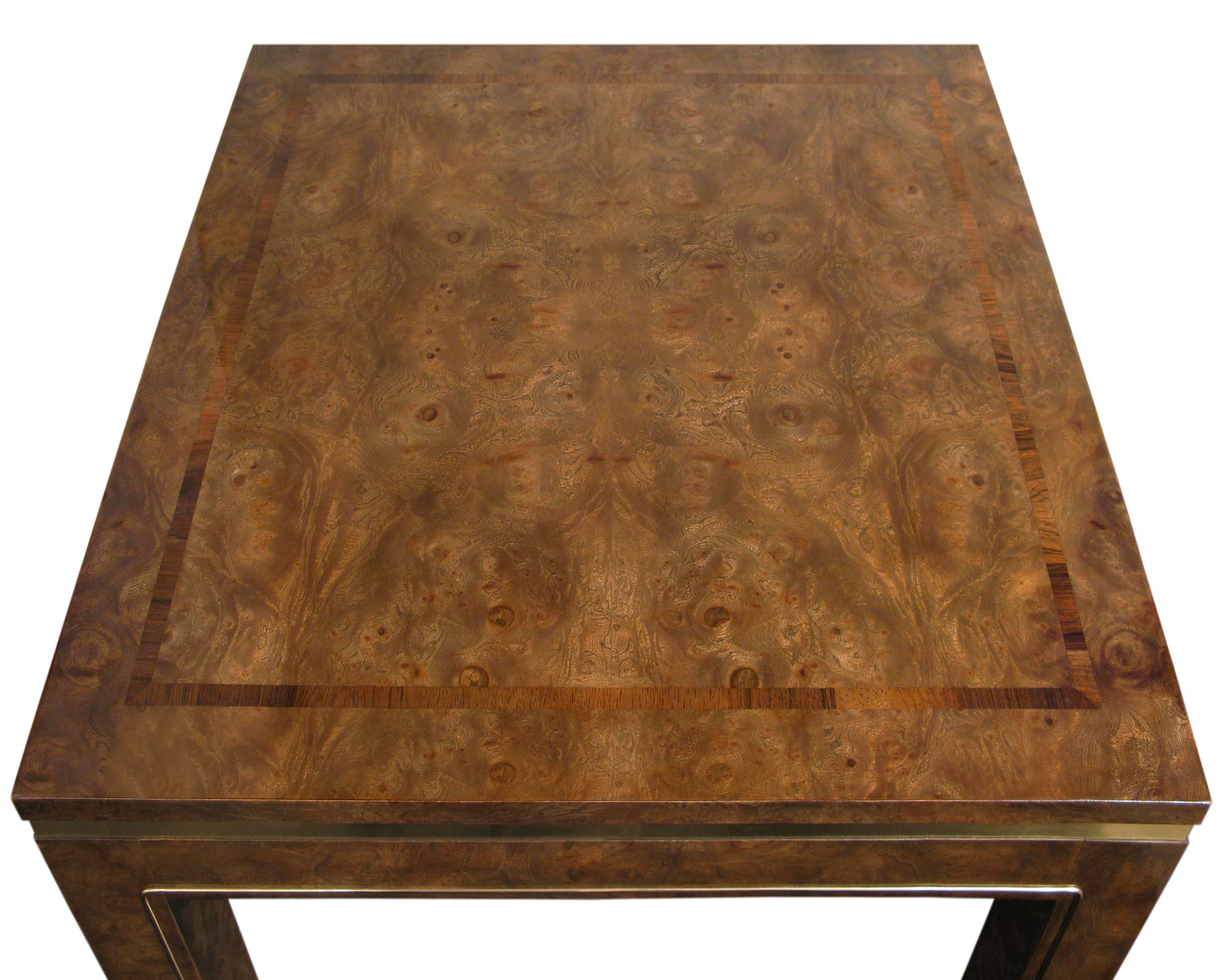 American Pair of Beautifully Crafted End Tables with Brass Inlays by Mastercraft