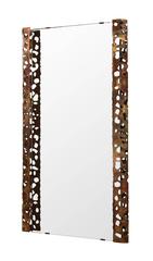 Chic Studio Made Mirror with Brutalist Bronze Curved Sides