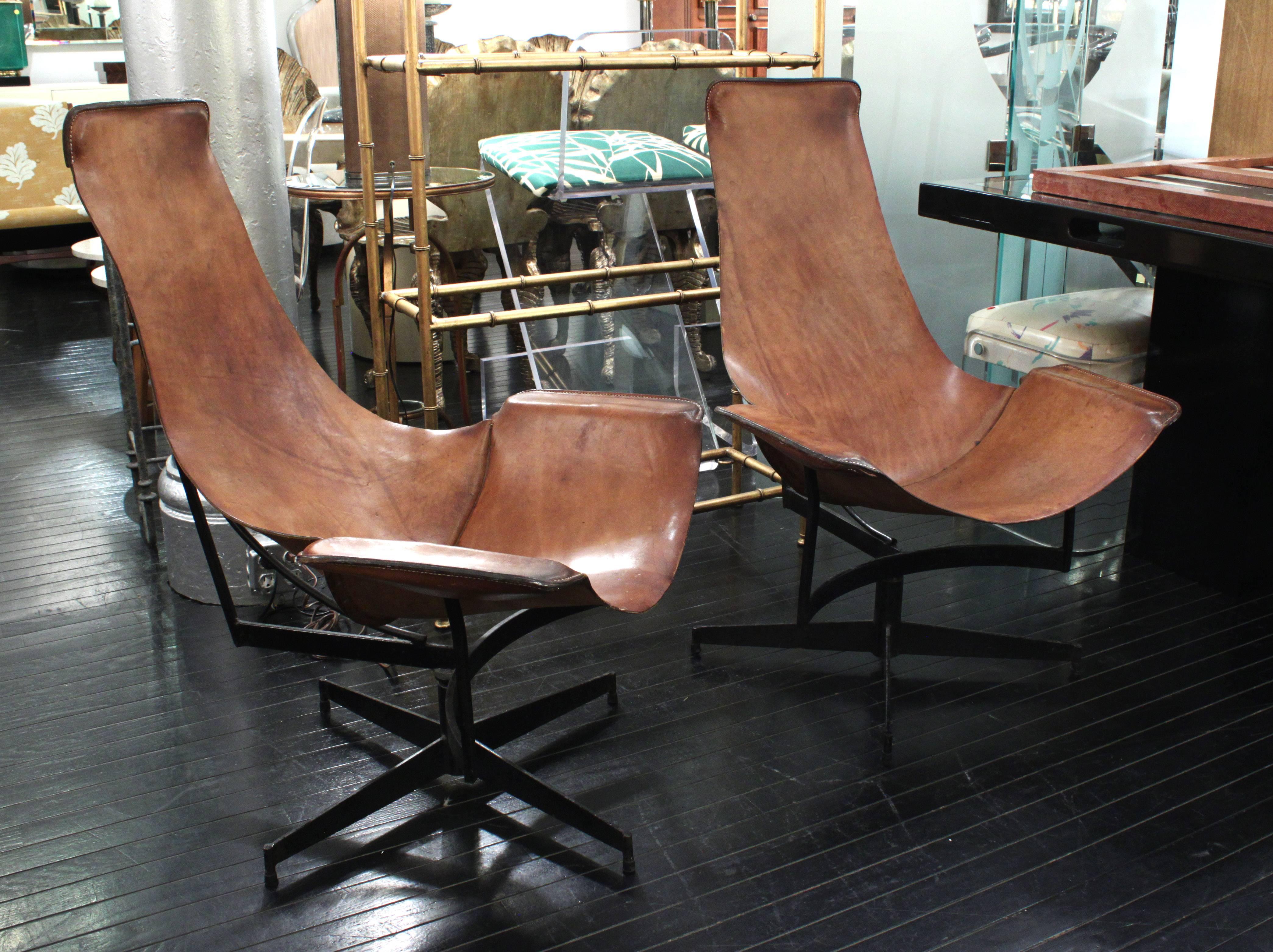 Pair of Swivelling Sling Chairs by William Katavolos 2