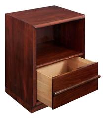 Pair of Clean Line Bedside Tables in Walnut by T.H. Robsjohn-Gibbings