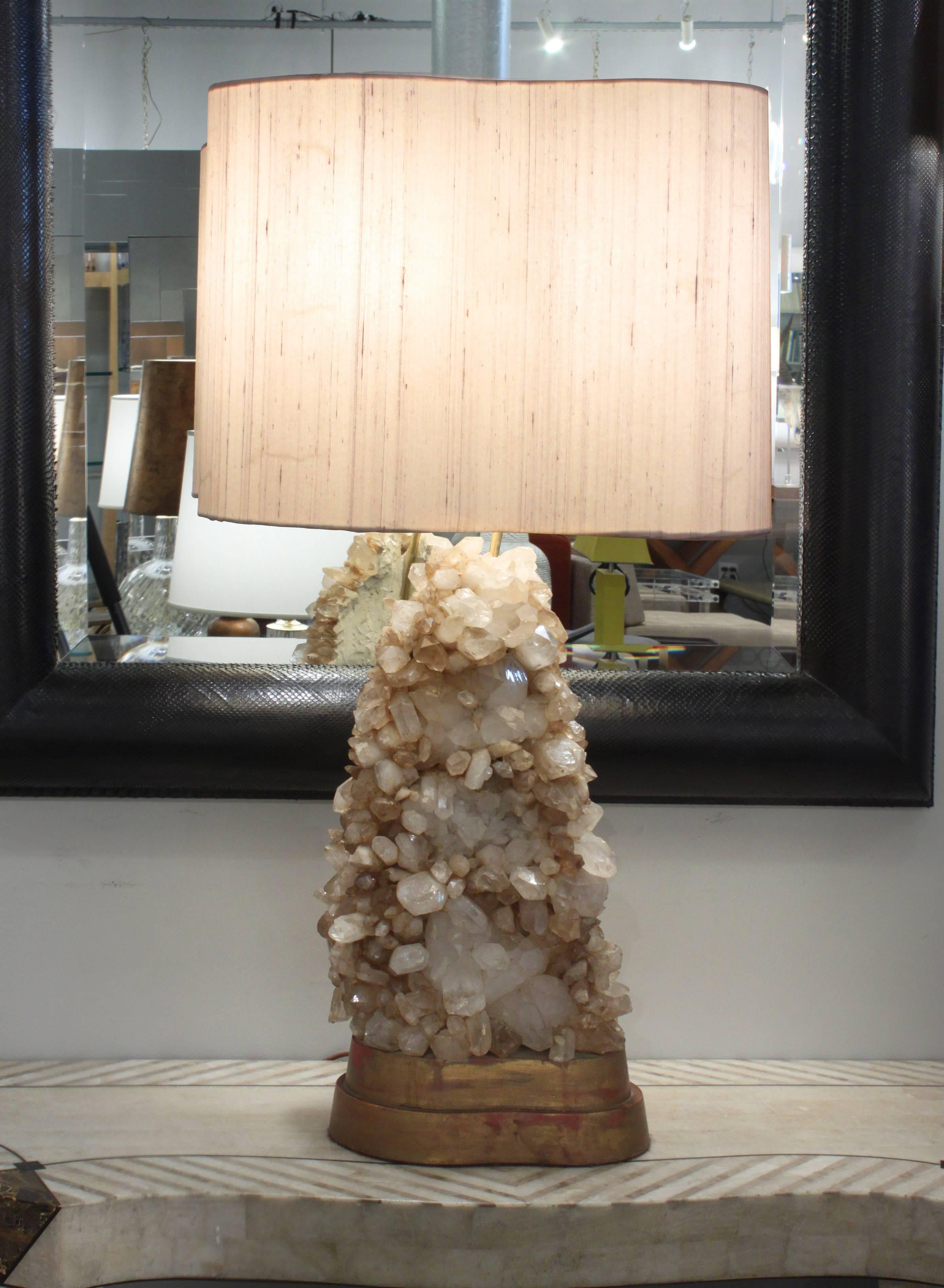 Table Lamp with Quartz Crystals by Carole Stupell﻿ In Excellent Condition In New York, NY