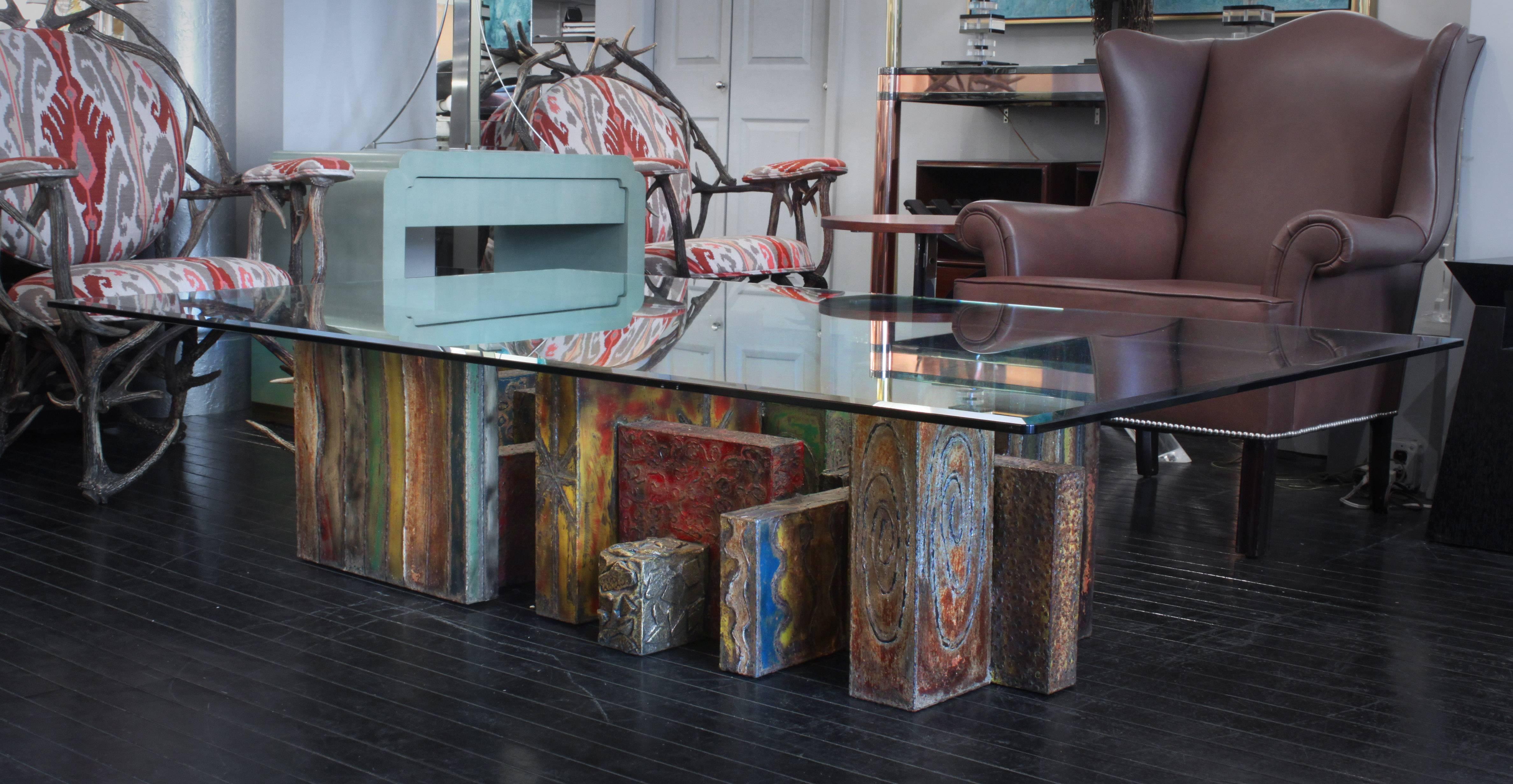Rare and Exceptional Large Studio Coffee Table by Paul Evans 1
