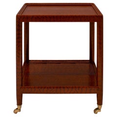 Karl Springer Unique "Telephone Table" in Chestnut Snake Skin 1980s