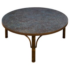 Philip and Kelvin LaVerne Atemberaubende "Etruscan Spiral" Couchtisch 1960er Jahre (signiert)