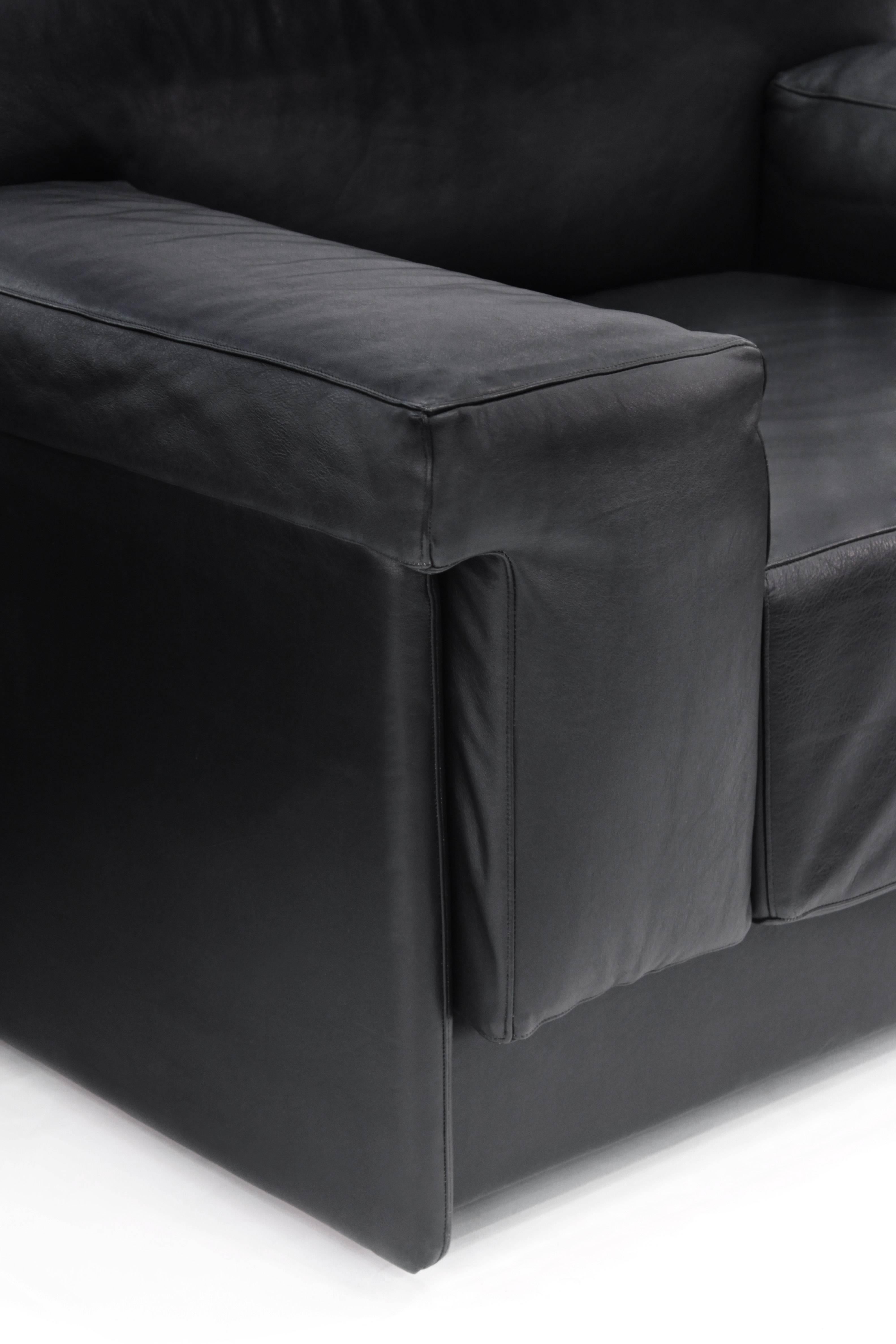 Paar „Raphael Lounge Chairs“ aus schwarzem Leder von Harvey Probber (Moderne der Mitte des Jahrhunderts) im Angebot