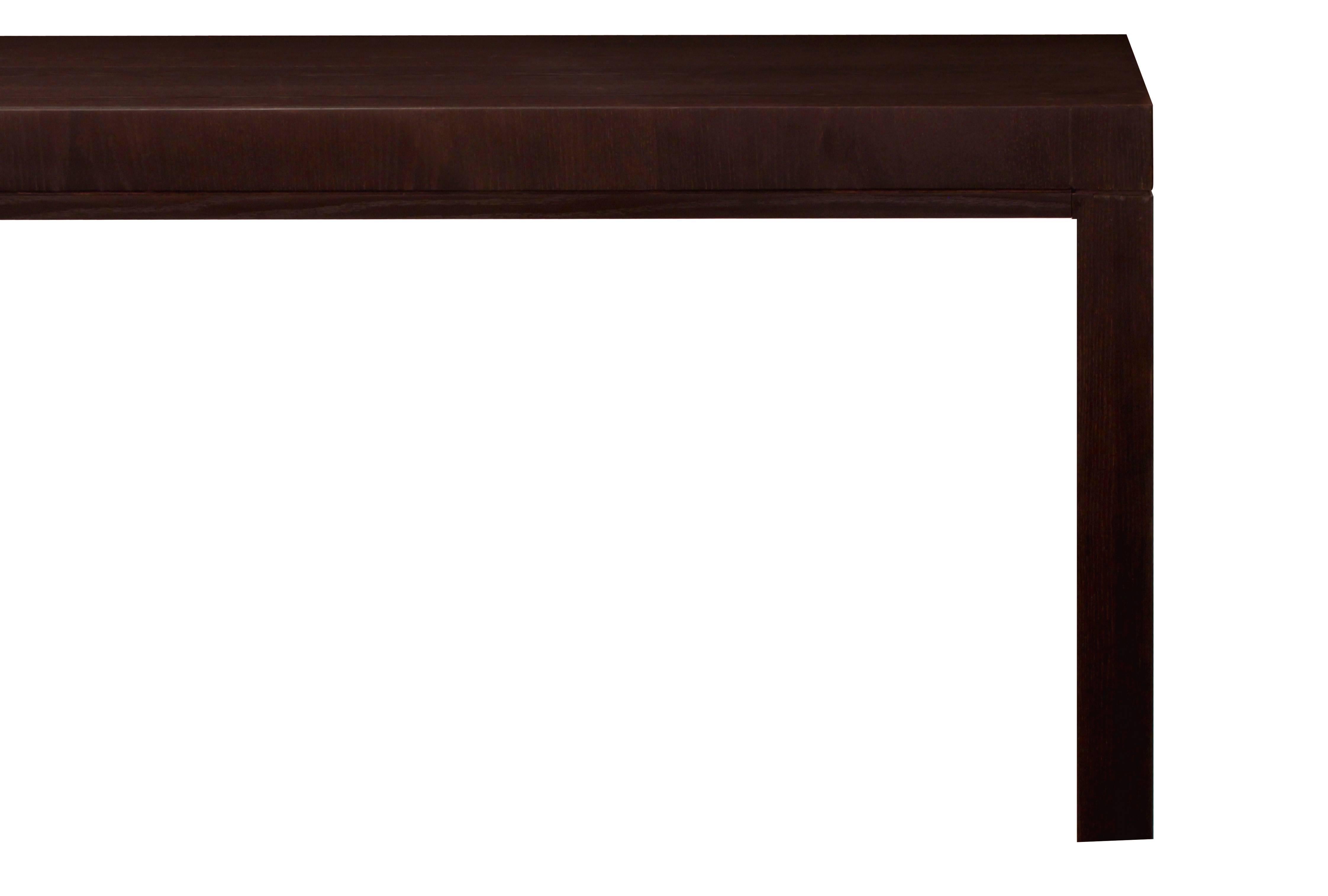 Mid-Century Modern Clean-Line Dining Table in Hand-Finished Dark Oak by Christian Liaigre