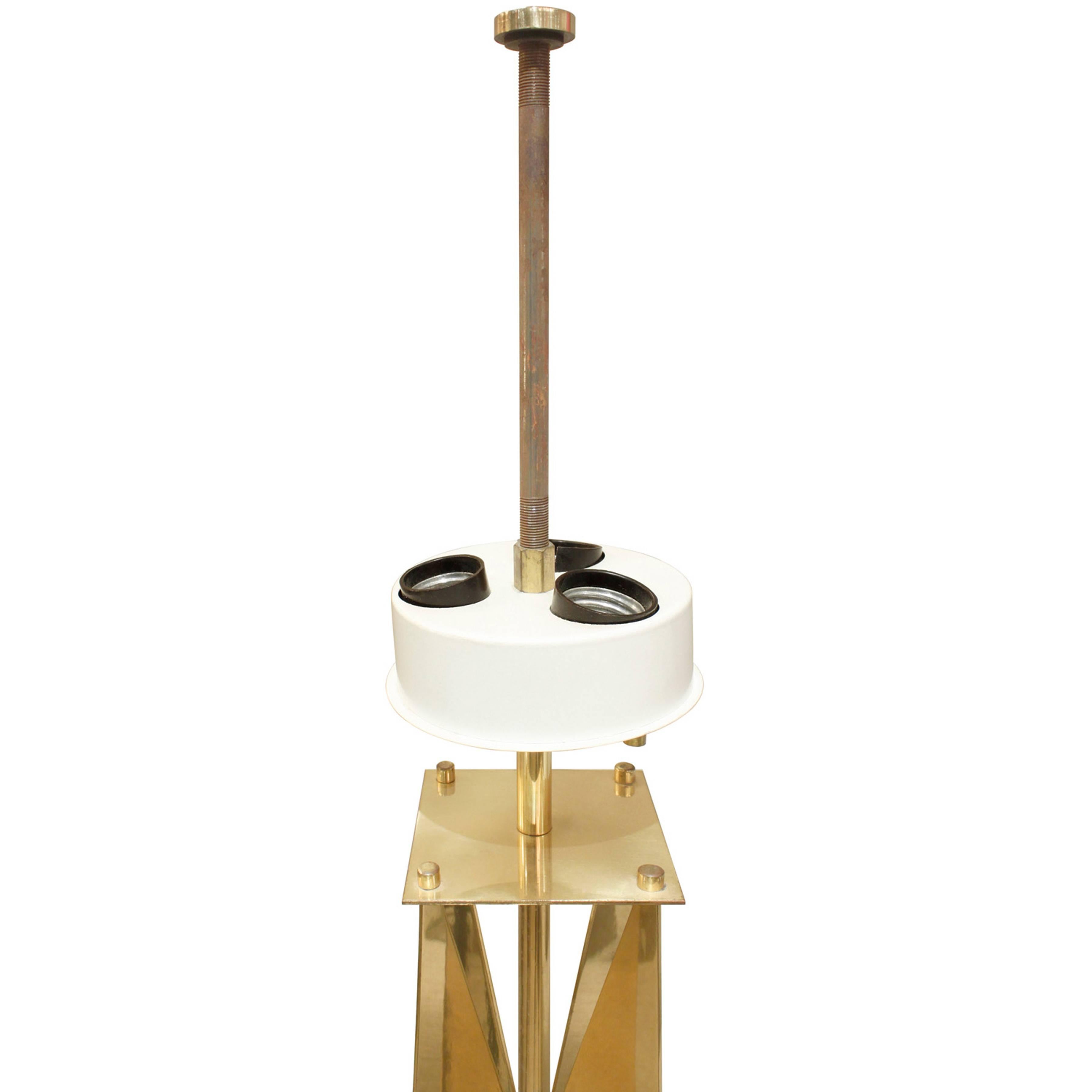 Modern Gerald Thurston Sculptural Brass Table Lamp, 1950s