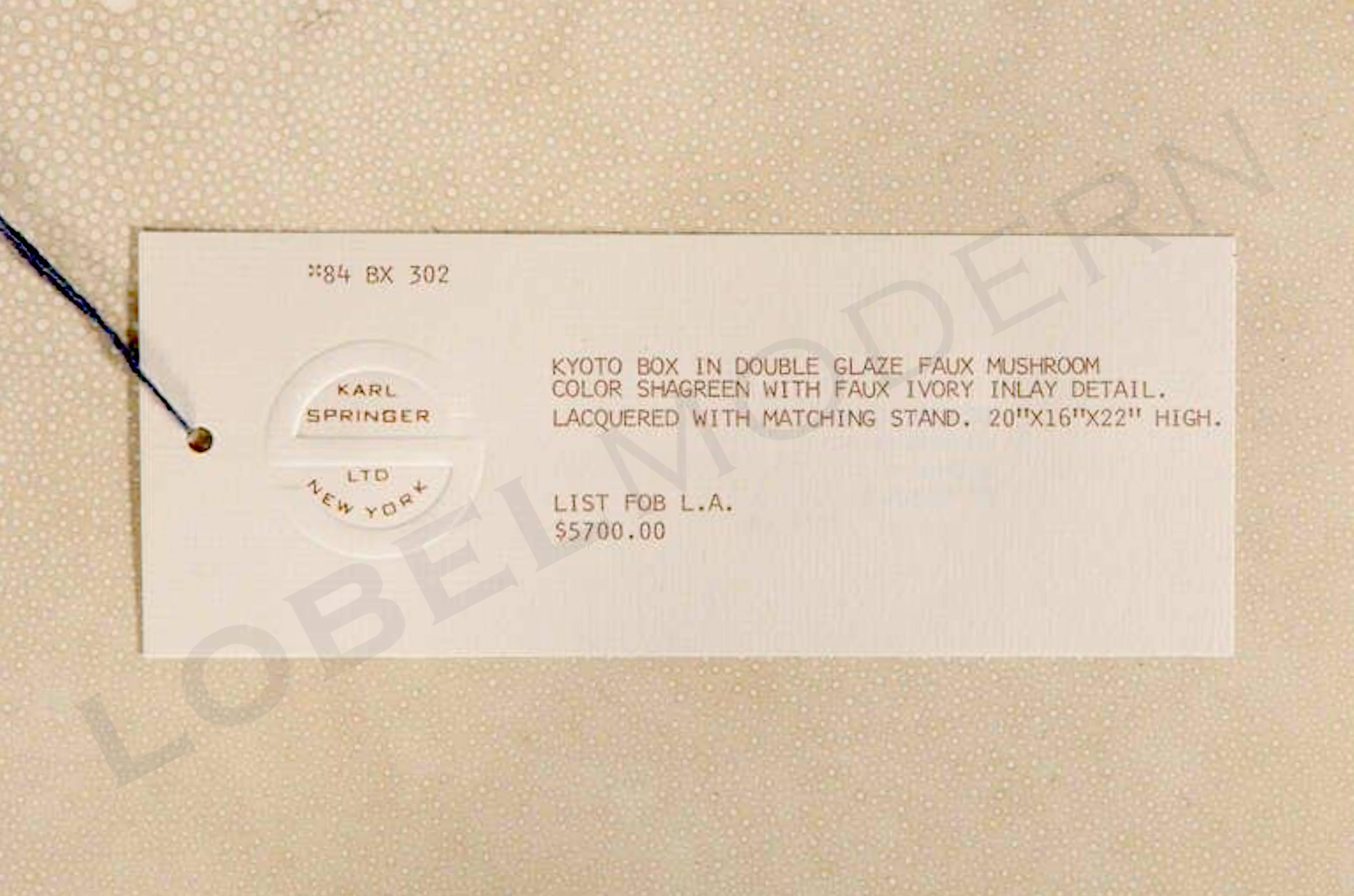 Karl Springer Caja de Kioto lacada a mano 1984 finales del siglo XX en venta