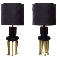 James Mont Pair of Important Table Lamps