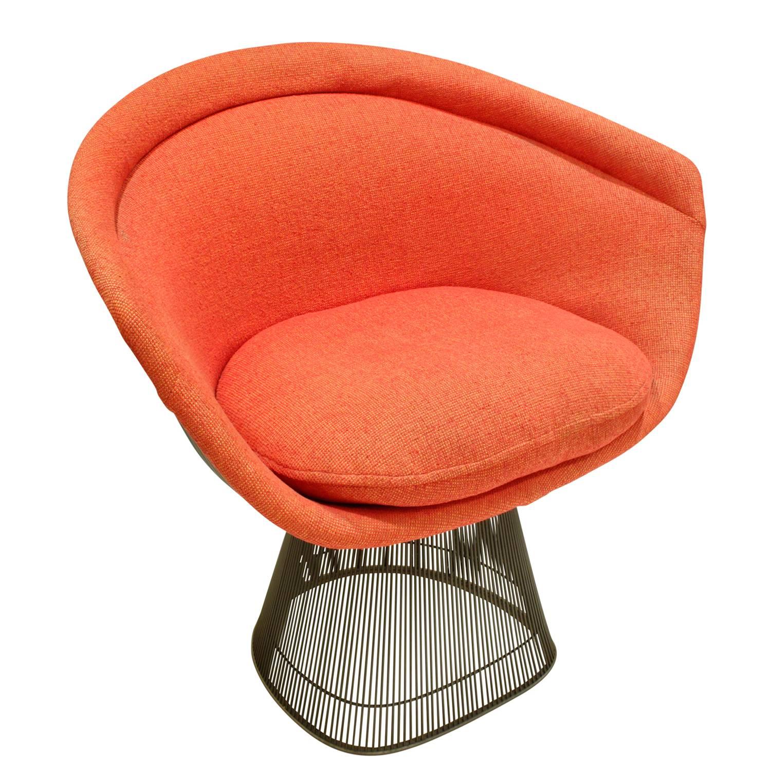 Warren Platner Bronzed Steel Lounge Chair, 1960s In Excellent Condition In New York, NY