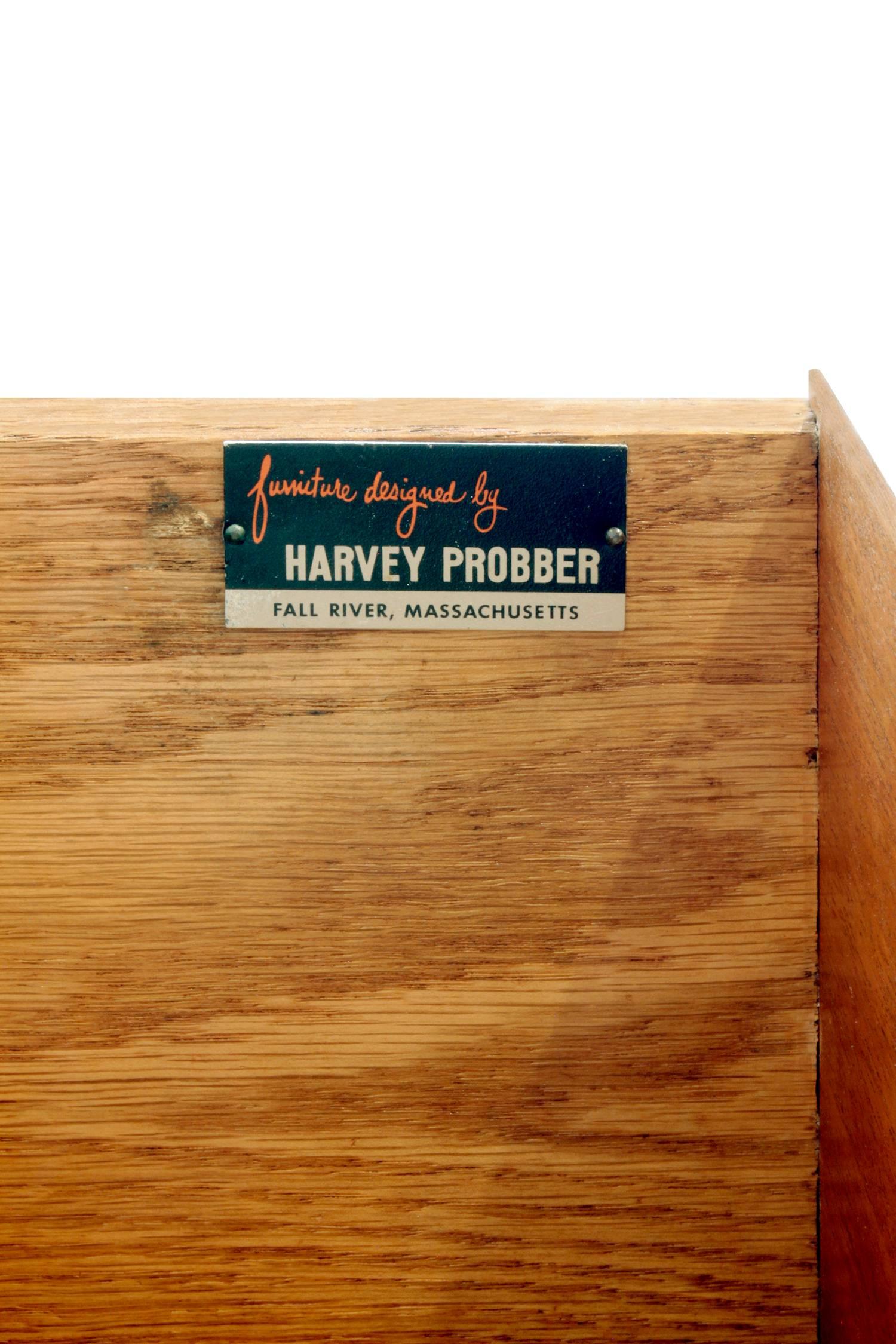 Harvey Probber Low Chest of Drawers with Inset Rosewood Pulls, 1950s In Excellent Condition In New York, NY