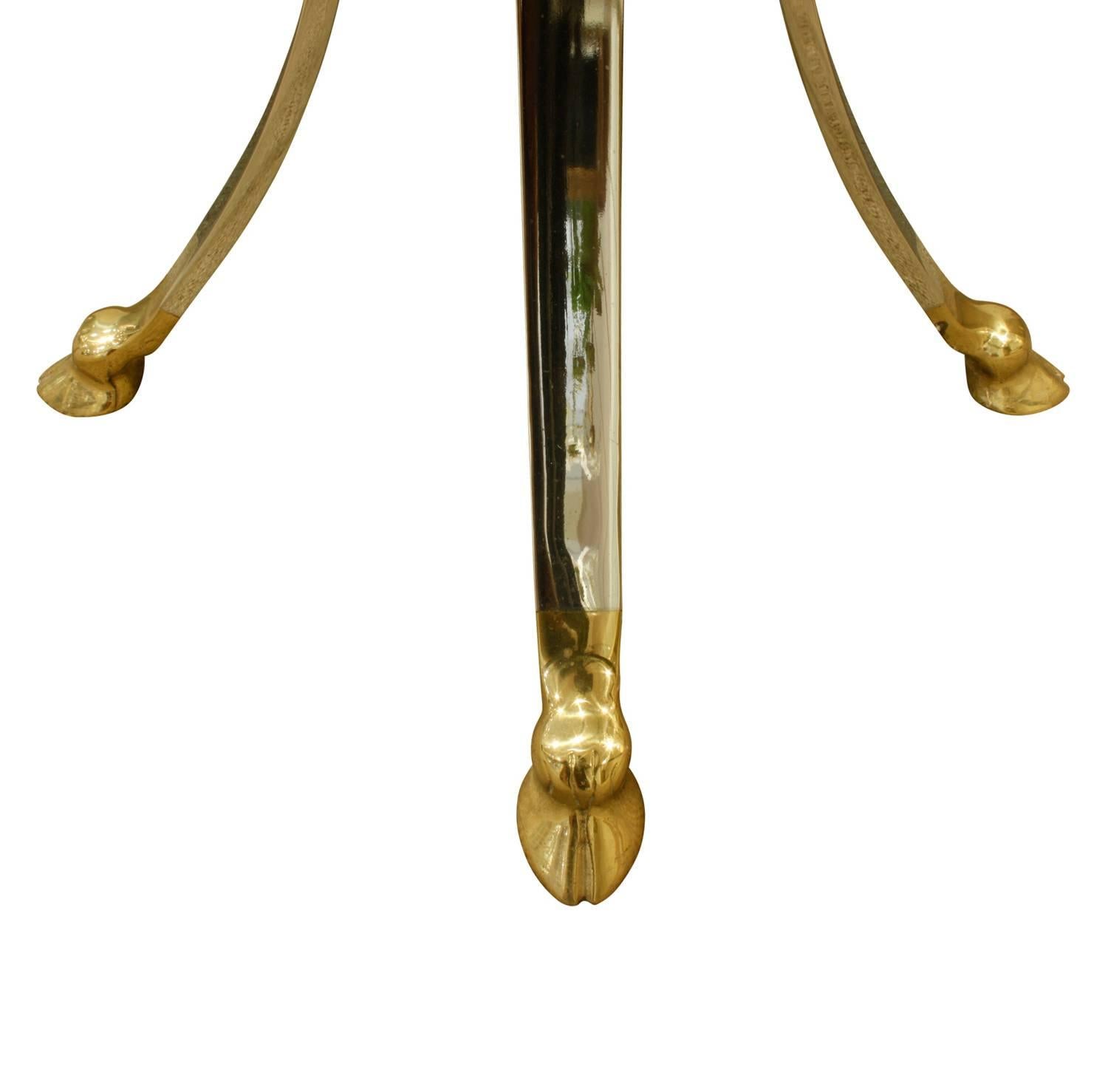 Hollywood Regency Neoclassical Style End Table in Brass and Steel, 1960s
