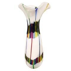 Anzolo Fuga Large Vase with Multicolor Rods 1955