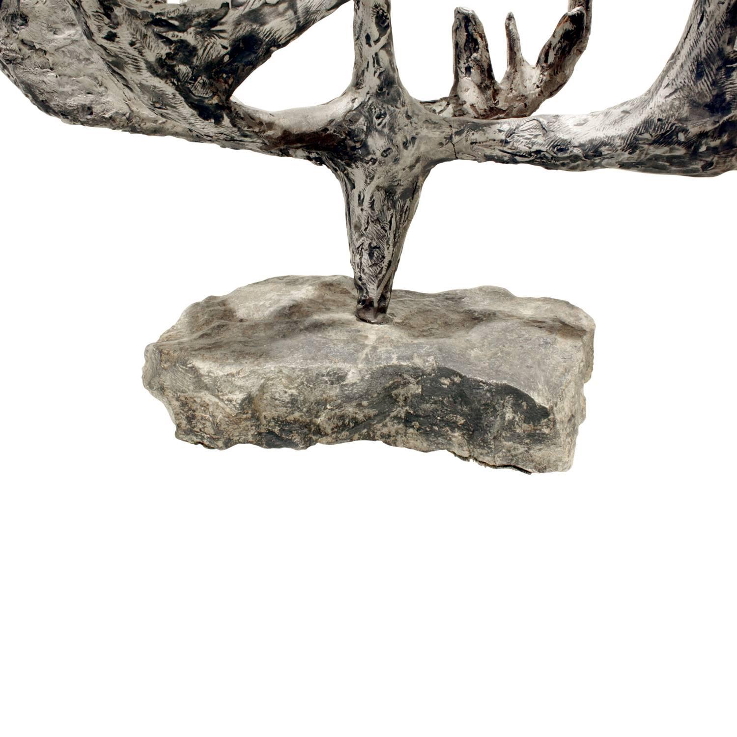 Fait main Sculpture abstraite en résine grise signée J. Zimet, années 1970 en vente