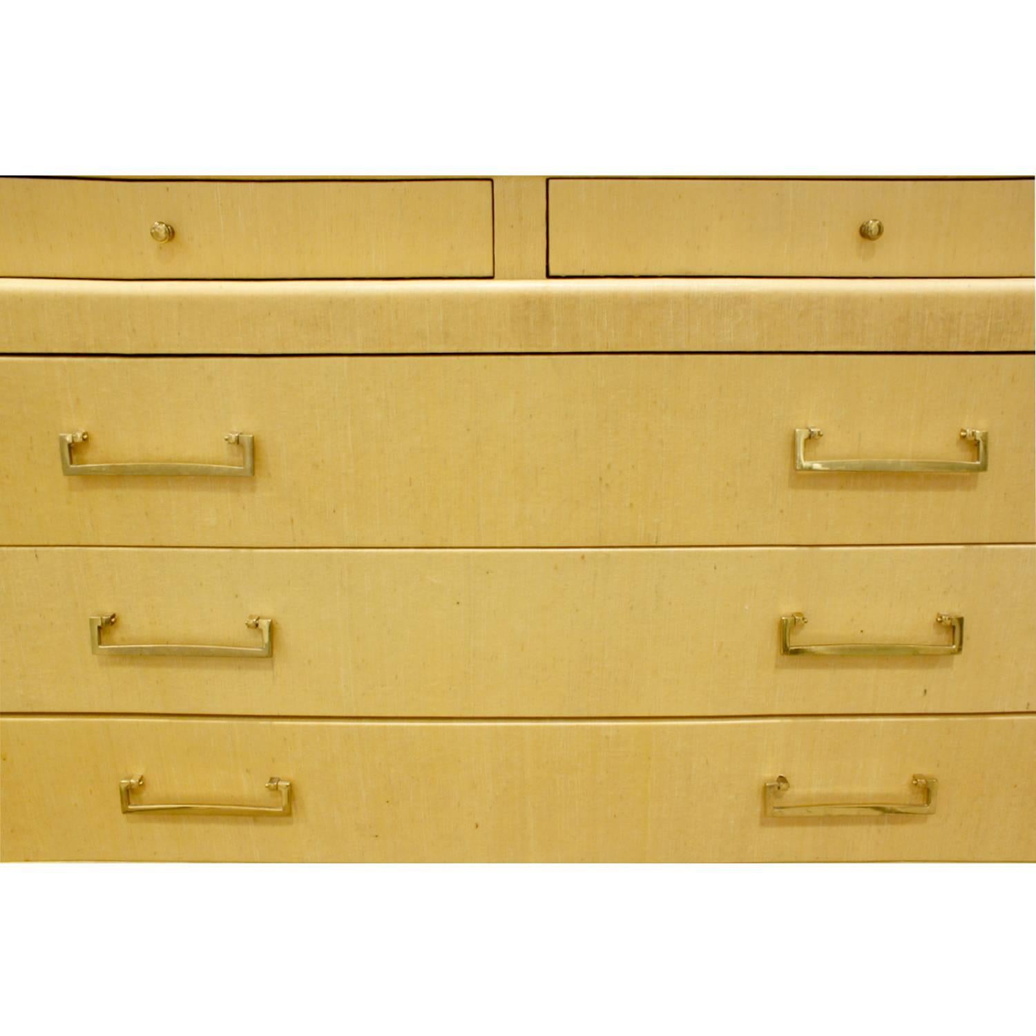 American Harrison Van Horn Chest of Drawers in Lacquered Linen, 1970s