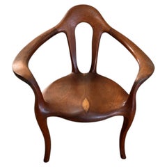 Sam Maloof Style “Female Form” Sculptural Walnut Modern Armchair
